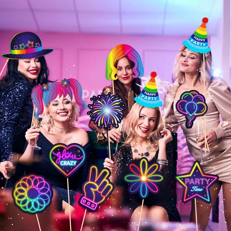 25 Stück Bunte Graffiti Papier Foto Requisiten für Musik Partys und Geburtstage in Multicolour - Bild 4