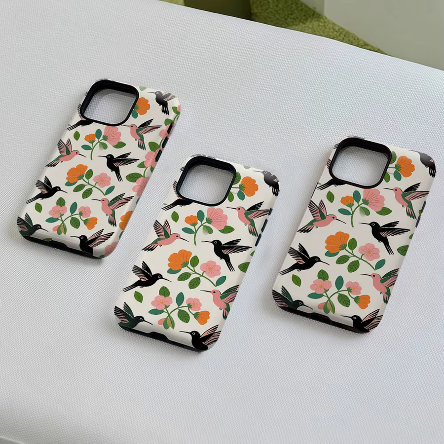 Aurea Case Matte Bumper MagSafe Schutzhülle mit Kolibri-Blumenmuster für iPhone 13 bis 17, Mehrfarbig - Bild 4