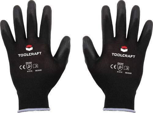 TOOLCRAFT Arbeitshandschuhe TO-5621547 aus Polyester und Polyurethan in Schwarz, Größe L, EN 388 CAT II - Bild 1