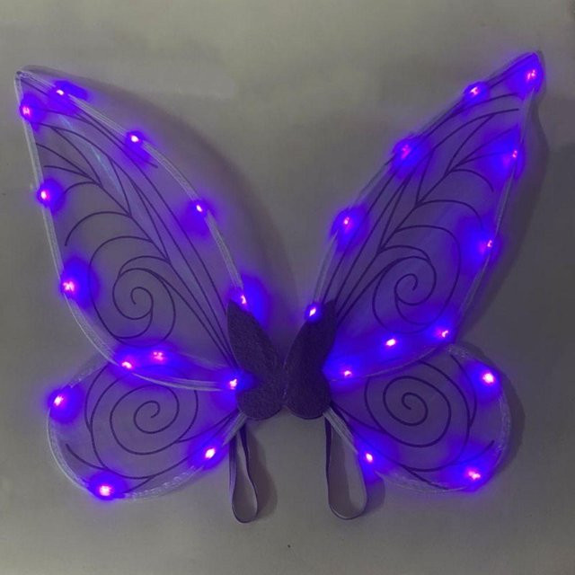 MonymaVigo Cosplay Kostüm LED Leuchtende Feenflügel, Schmetterlings-Feenflügel, Prinzessin, Engelsflügel, Purple lanterns - Bild 1