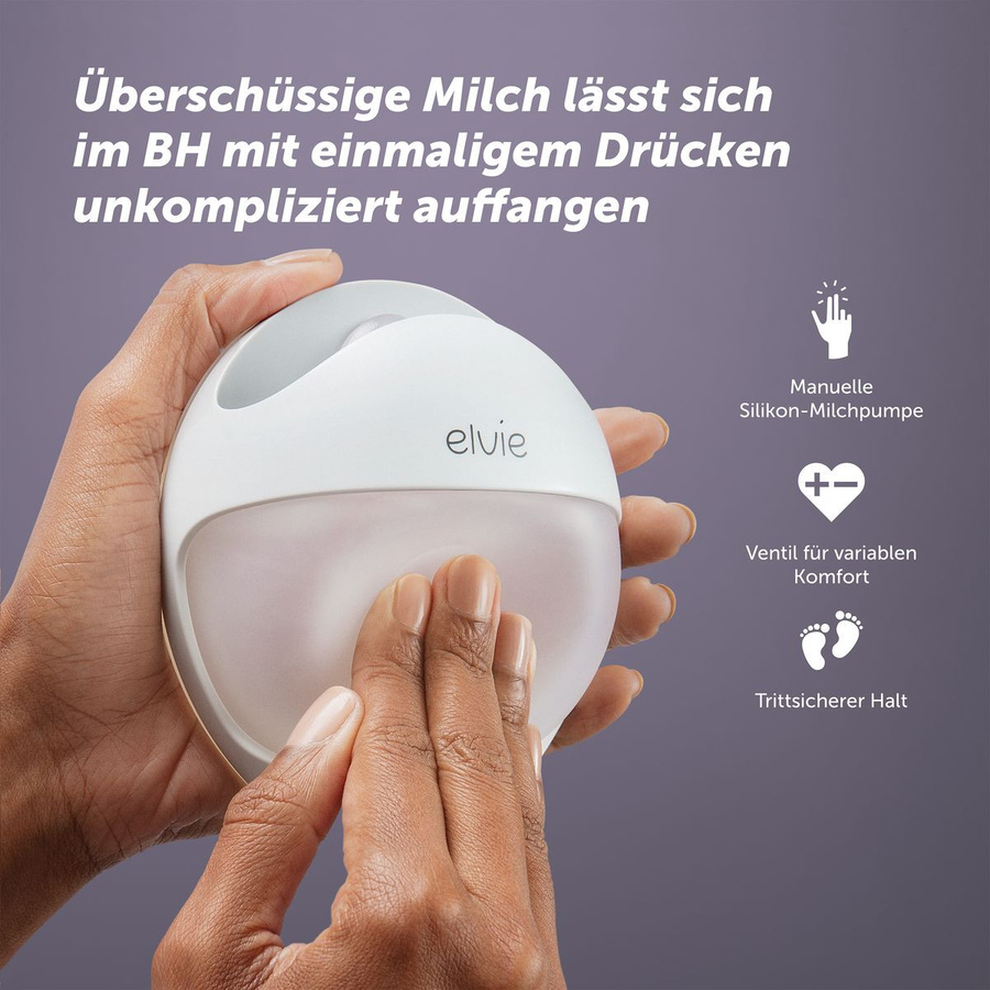 Elvie Curve Silikon-Handmilchpumpe in Weiß und Transparent, BPA-frei - Bild 2