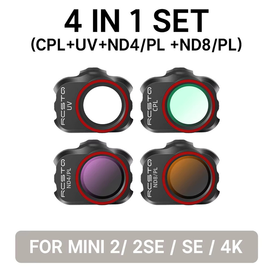 RCSTQ Kamera Objektiv Filter Set für DJI Mini 2, Mini SE, Mini 2SE und Mini 4K mit UV, CPL, ND4, ND8, ND16 und ND32 Filtern für Drohnen Zubehör - Bild 2