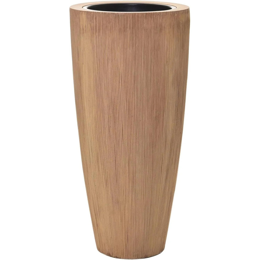 Vivanno Pflanzkübel City aus Fiberglas in Beige mit geriffeltem Design, B/T/H: 37 x 37 x 80 cm - Bild 2