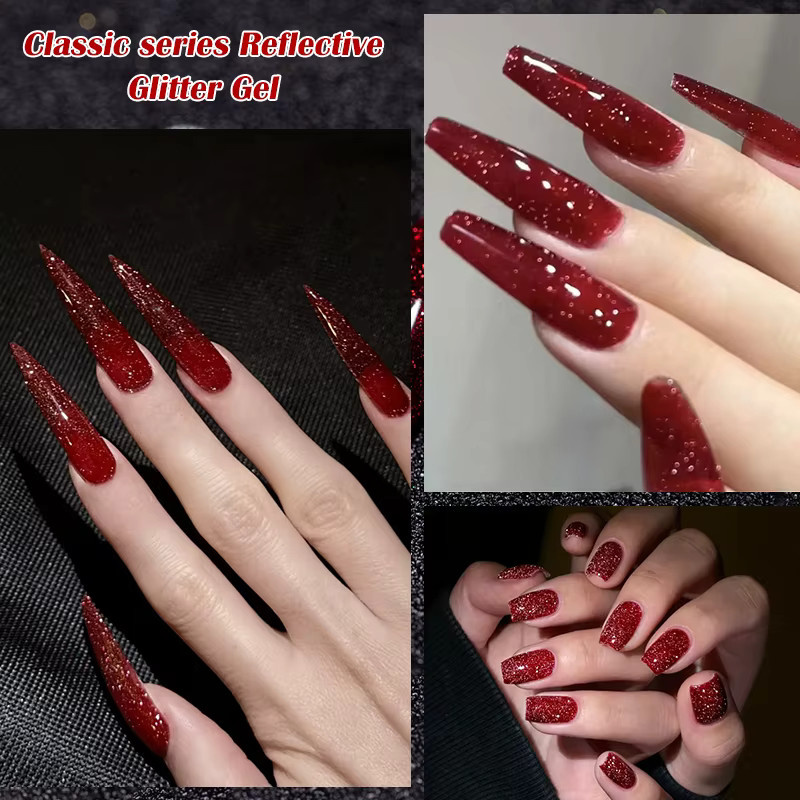 MSRUIOO Glitzer-Gel-Nagellack, 5 Farben, glänzend, Unisex - Bild 4