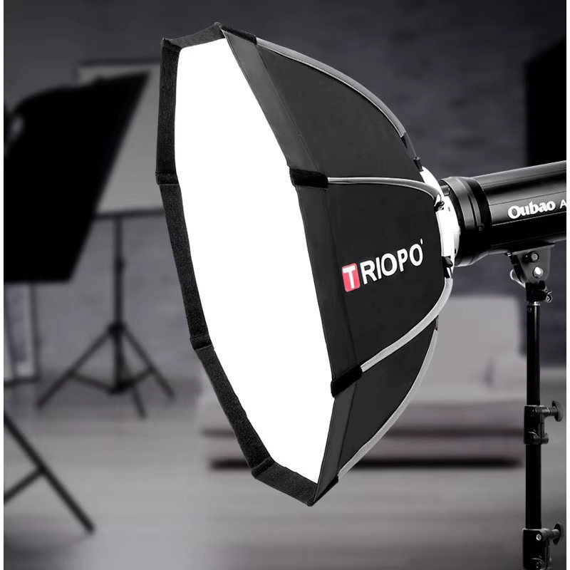 Triopo Tragbare Bowens Mount Softbox Achteck mit Regenschirm-System und Tasche für Fotostudio und Outdoor-Fotografie, Durchmesser: 55 cm - Bild 5