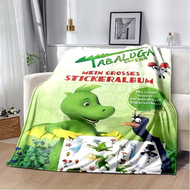 LOLO IU Tabaluga Der Film Flanell Kuscheldecke für Kinder, Mehrfarbig, B: 130 cm, T: 150 cm - Bild 1
