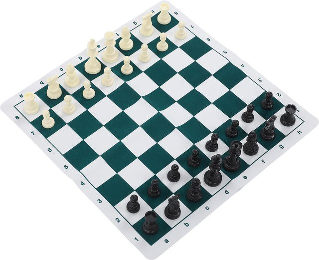 Schachspiel Kunststoff Kunstleder Schachbrett Set - Bild 1