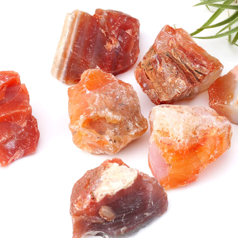 Runyangshi Karneol Rohstein als natürlicher Kristall und Mineralien-Diffusor in Orange - Bild 5