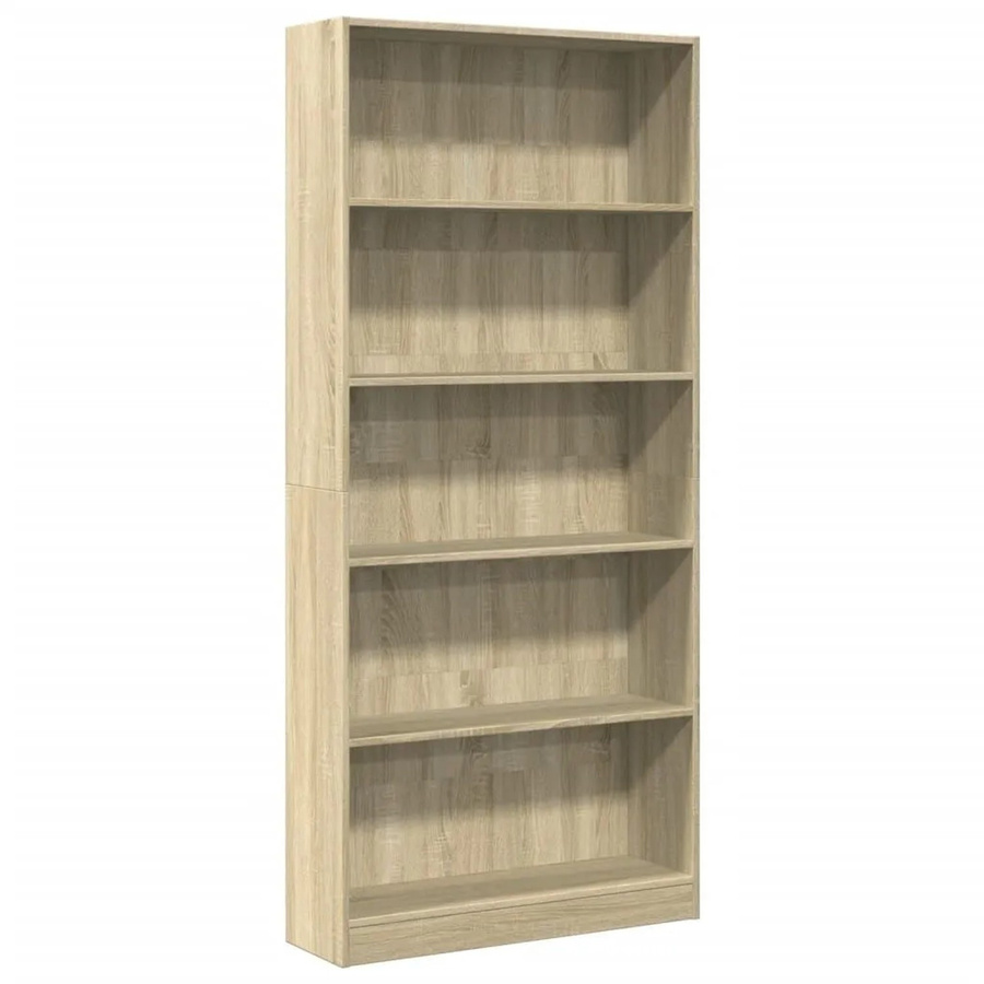 vidaXL Bücherregal Sonoma-Eiche aus Holzwerkstoff, Farbe: Beige, B/T/H: 80 x 24 x 176 cm - Bild 2