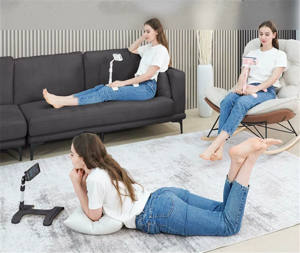 YNMIWEI Tablet-Halterung für das Bett in Pink, verstellbare Drehhalterung für 4,7 bis 11 Zoll Tablets, universeller Ständer für Zuhause, Reisen und das Auto - Bild 4