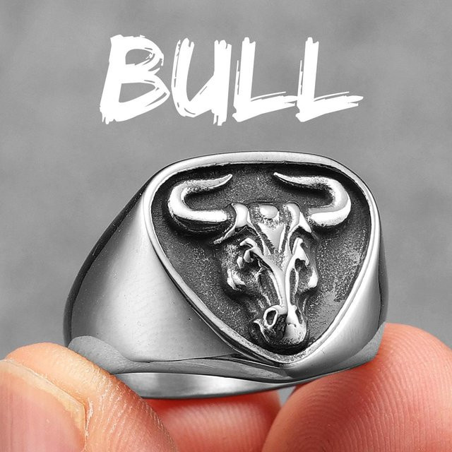 WANYING Ring Edelstahl, Weiß, Punk, Unisex - Bild 1
