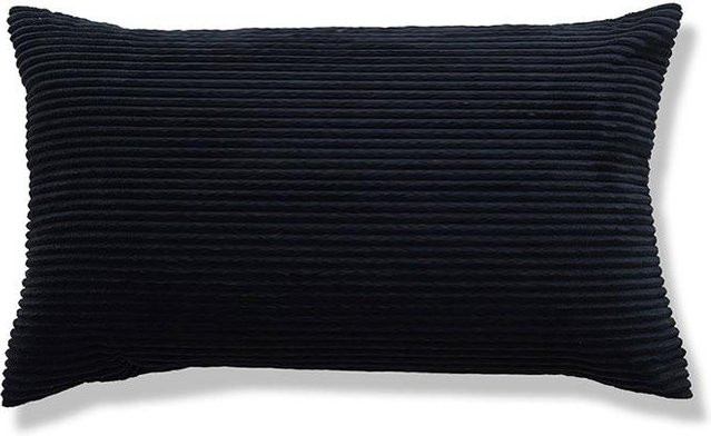 Dekorativer Flanell-Fleece Kissenbezug von Yiran Furniture in Schwarz, Rechteckig, B/H: 50 x 30 cm - Bild 1