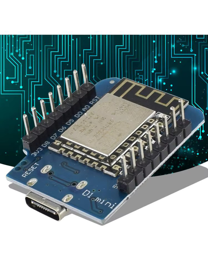 ALLOET ESP8266 D1 Mini NodeMCU WiFi IoT Entwicklungsboard mit USB-C Anschluss in Blau - Bild 6