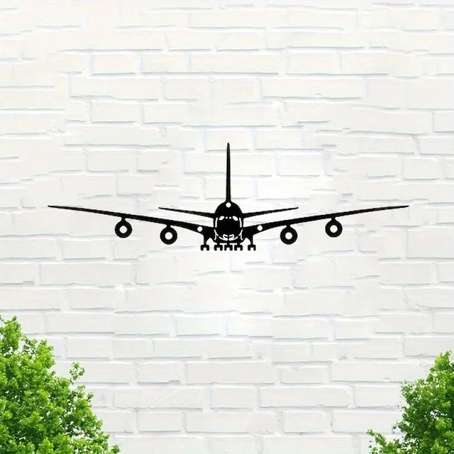 CIFBUY Boeing Flugzeug Metall-Wandkunst in Schwarz - Bild 1