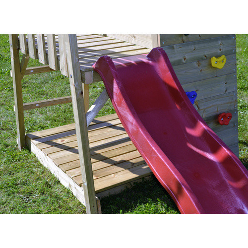 Wendi Toys Kinderspielturm Hase aus Holz mit Rutsche und Kletterwand, Farbe: Natur/Braun, B/H/T: 110 x 270 x 260 cm - Bild 4