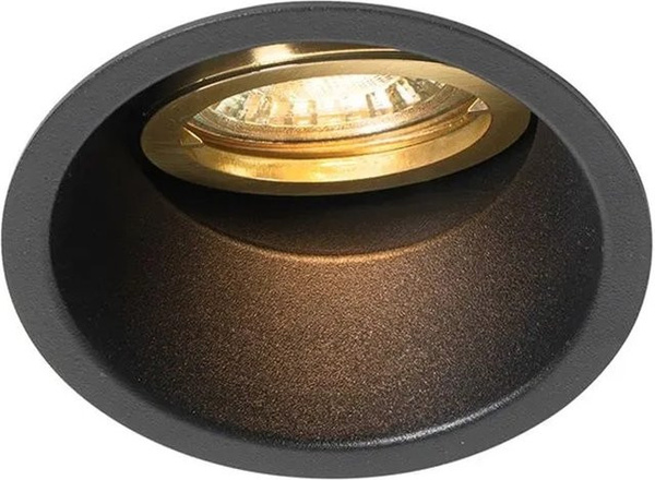 QAZQA Einbaustrahler aus Aluminium in Schwarz und Gold, rund, dimmbar, GU10