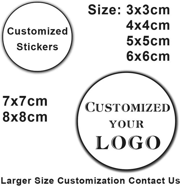 100 Stück personalisierte Logo-Aufkleber aus Papier in Weiß, Durchmesser: 3 bis 8 cm, selbstklebende Siegelaufkleber für Hochzeiten, Geschenke und Partys - Bild 1