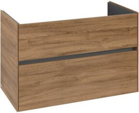 V&B Waschtischunterschrank Collaro in Kansas Oak mit mittigem Waschtisch, B/T/H: 96,1 x 48,0 x 61,0 cm - Bild 1