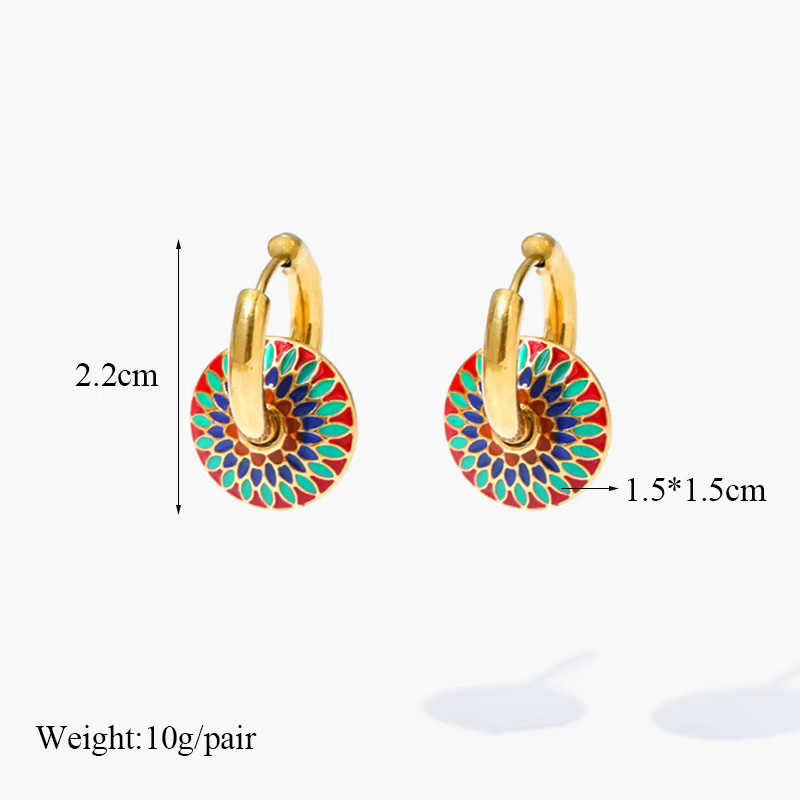 EILIECK Hoop Ohrringe, Edelstahl, Gold, Vintage, Damen - Bild 2