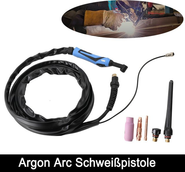WELDINGER WIG-Schlauchpaket SRP 26 mit 4 m Länge für Schweißinverter HF mit Steckdose in Schwarz - Bild 1