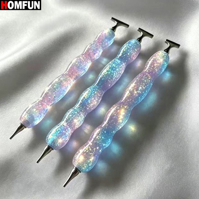 HOMFUN Diamant-Malstifte in Rosa und Blau mit Metall-Schraubgewinde-Spitzen für Diamant-Stickerei - Bild 1