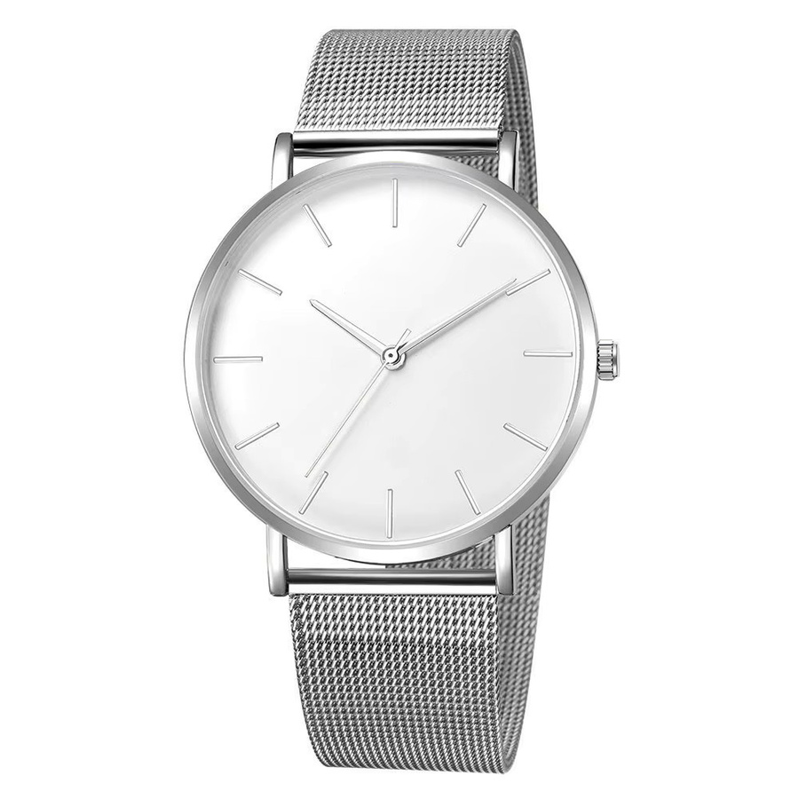 TVK Armbanduhr Quarz, Edelstahl, Milanaise, Weiß, Herren - Bild 2