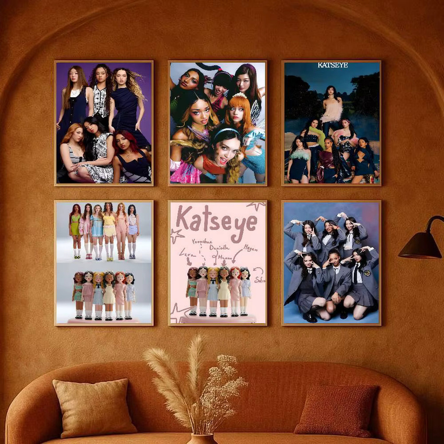 Trendy Group K-Katseye Posterkunst aus Papier, Mehrfarbig, B/H: 20 x 20 cm - Bild 2