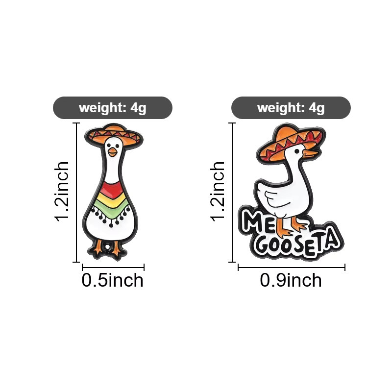 Miss Zoe Anstecknadel mexikanische Gans mit Sombrero, Emaille, Bunt - Bild 2
