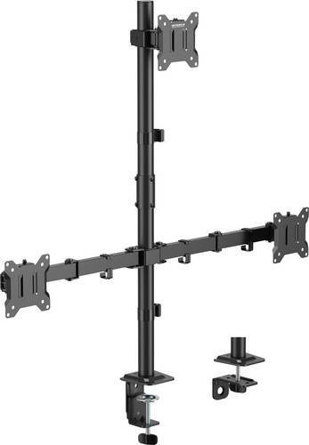 SpeaKa Professional SP-MM-231 Monitorhalterung für 3 Displays, 43,2 cm bis 81,3 cm, Schwarz, höhenverstellbar und neigbar - Bild 1