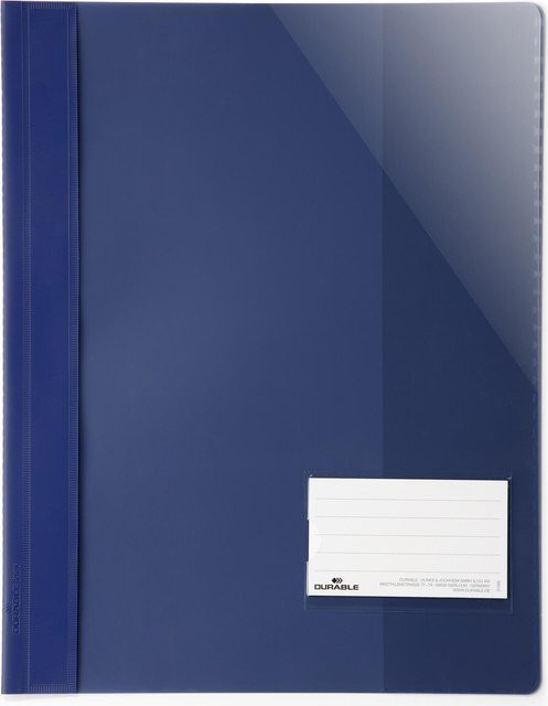 DURABLE Sichthefter A4 aus Kunststoff in Dunkelblau mit Beschriftungsfenster 90x57 mm, 25 Stück - Bild 1
