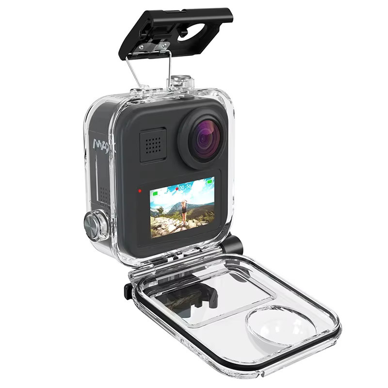 Wasserdichtes Gehäuse für GoPro Max mit Touchscreen für Unterwasseraufnahmen, transparent - Bild 2