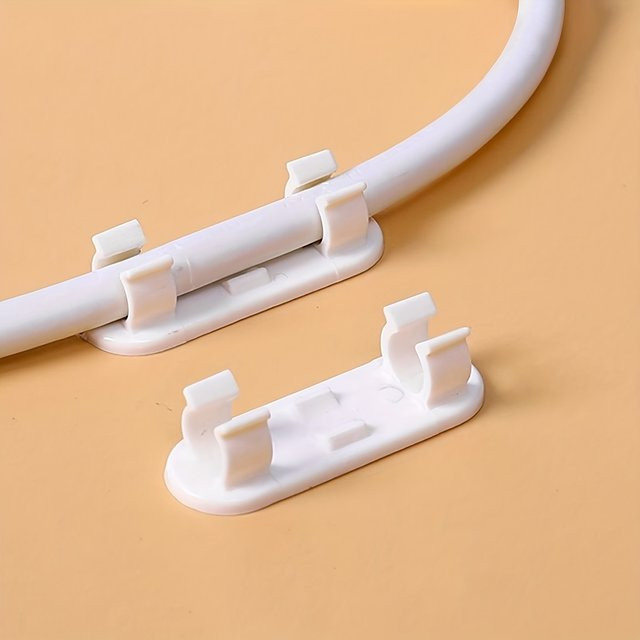 40 Stück verstellbare Kabelklemmen in Weiß zur Kabelorganisation für Fernseher, PC und Ethernet/LAN-Kabel zur Wand- oder Schreibtischmontage - Bild 1