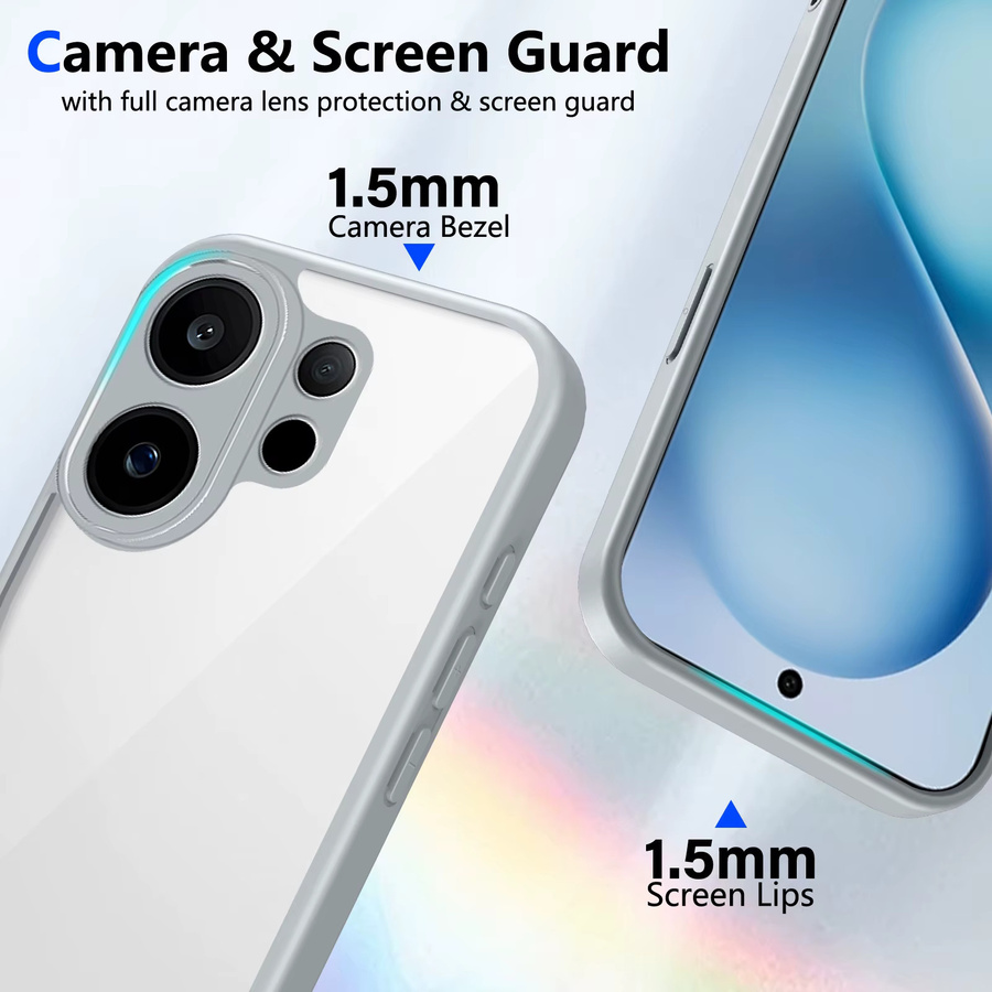Vivo V60 5G Hülle mit Luftpolster und stoßfestem Silikon-Stoßfänger, matte Rückseite in Transparent oder Purple - Bild 2