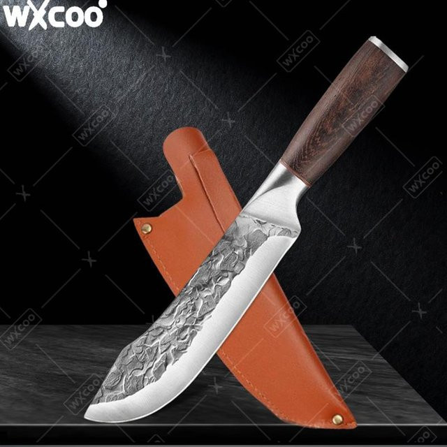 WXCOO Handgeschmiedetes Ausbeinfiletmesser aus Edelstahl mit Holzgriff in Silber - Bild 1