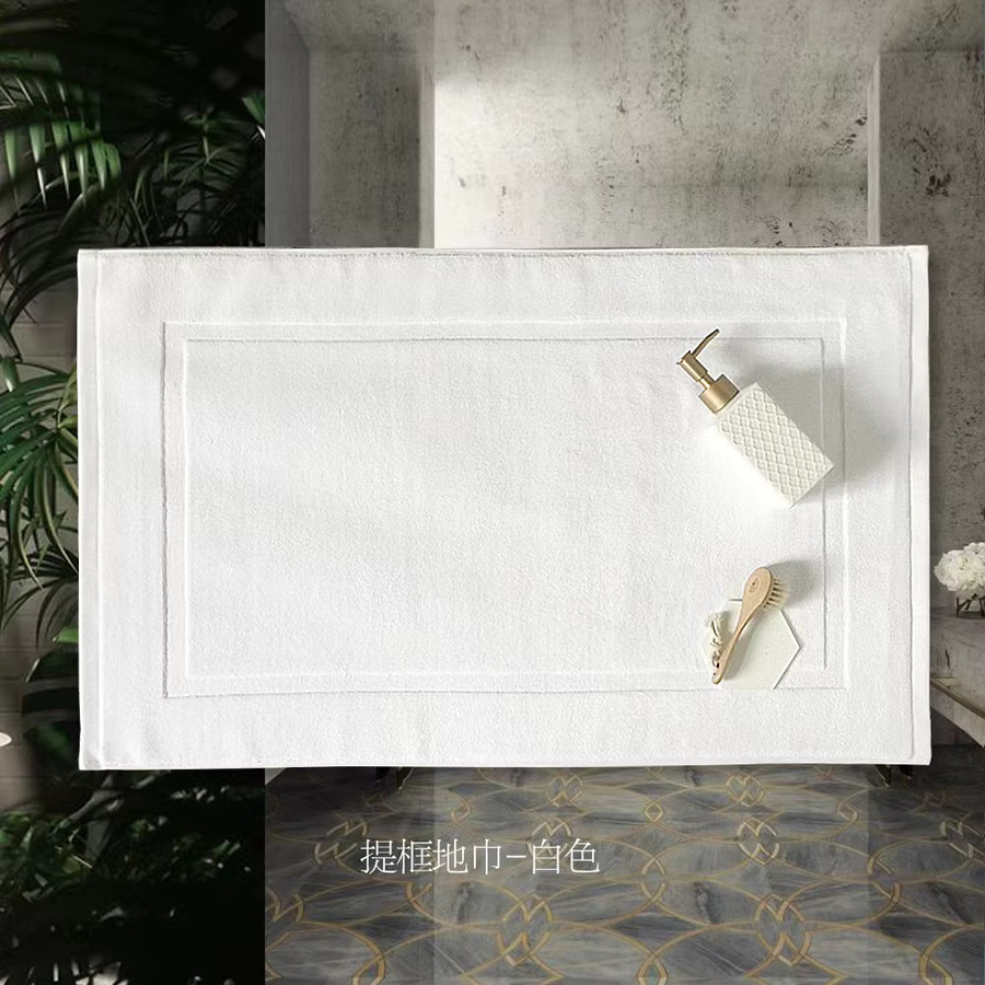 EGW Jacquard Badezimmermatte aus 100 % Baumwolle, weiß, rutschfest, B/B: 50 x 80 cm - Bild 3