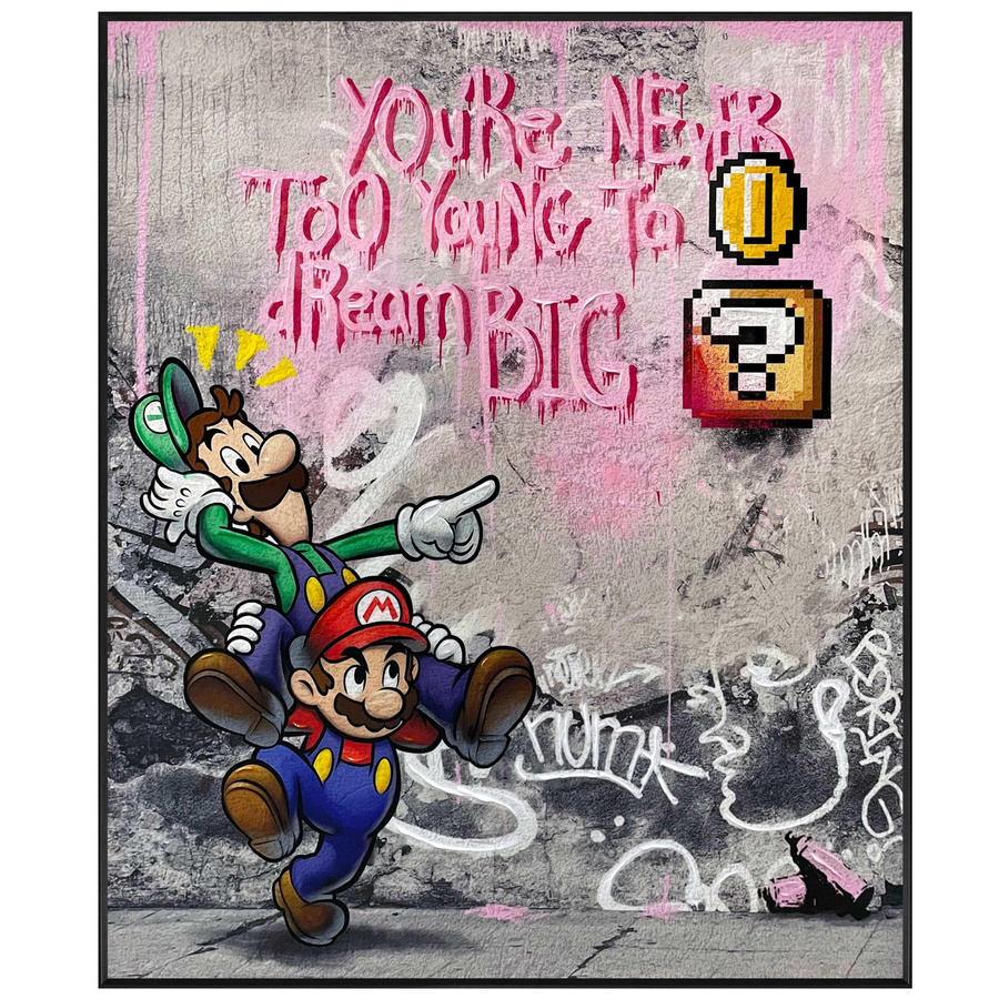 Mansion atmosphere Pop-Art und Street-Art Gemälde Game handgemaltes Leinwandbild mit Epoxidschicht, Mehrfarbig, Breite: 100 cm, Höhe: 120 cm - Bild 1