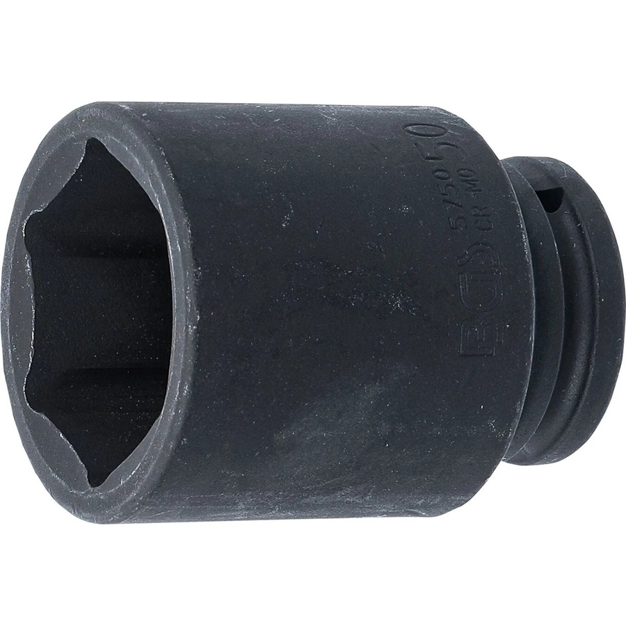 BGS Kraft-Steckschlüssel-Einsatz Sechskant tief 5750, Antrieb Innenvierkant 20 mm (3/4 Zoll), Schlüsselweite 50 mm, schwarz - Bild 2