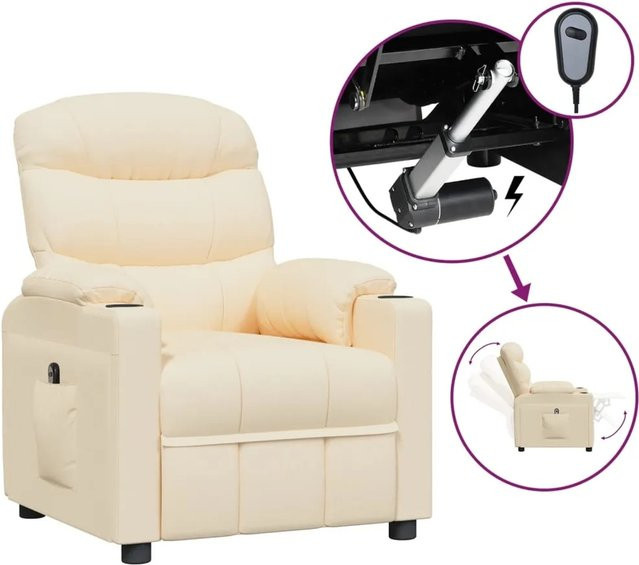 vidaXL Elektrischer Relaxsessel in Beige aus Stoff mit Armlehnen - Bild 1