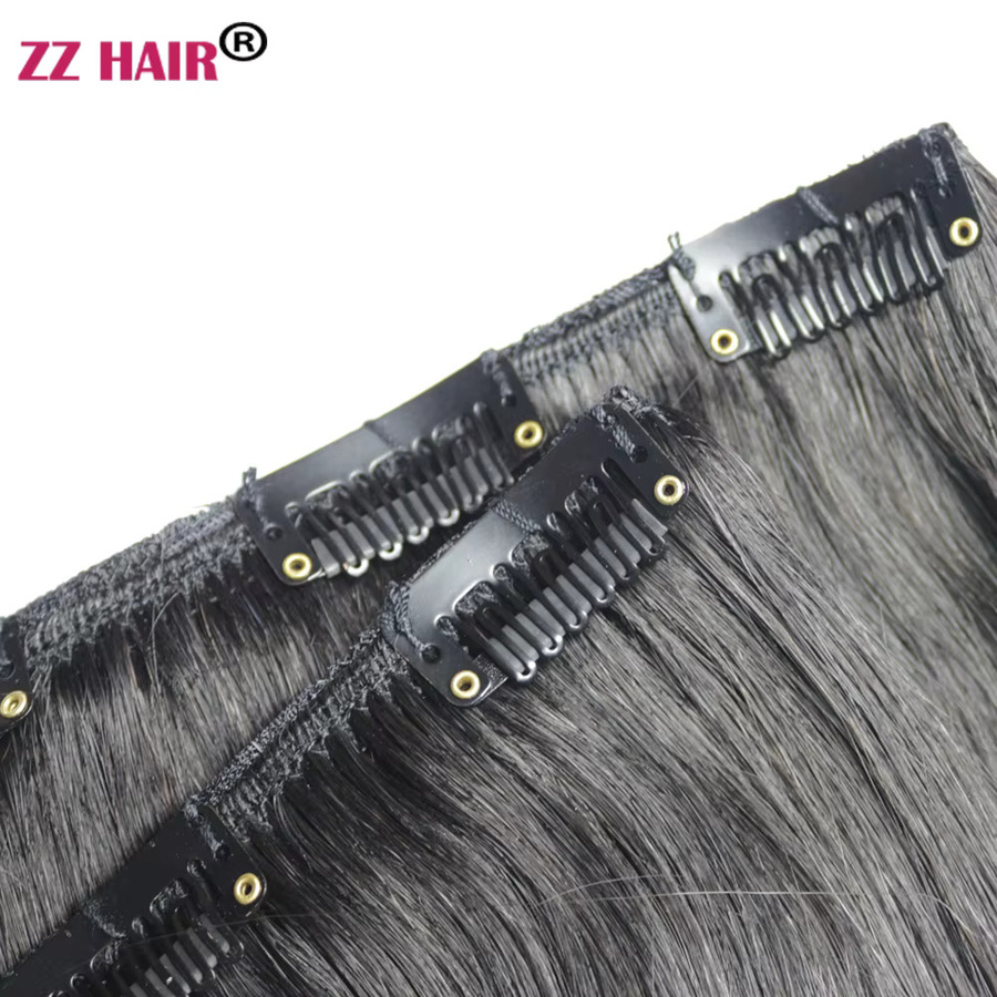 Zzhair Haarverlängerungen Remy Haar Clips-in Set, 140g, gerade - Bild 2