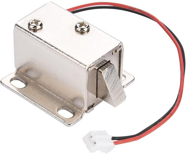 Meterk Magnetventil Elektroschloss in Weiß und Silber aus Metall für Tür, Schrank und Schublade - Bild 1