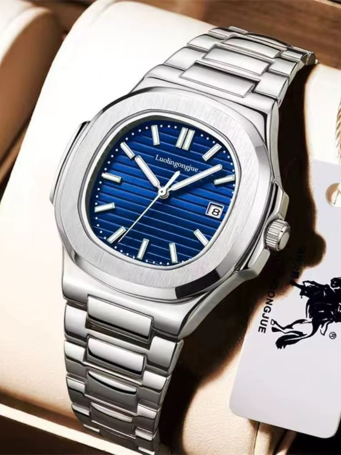 LUOLINGONGJUE Armbanduhr, Automatik, Edelstahl, Blau, Eckig, Herren - Bild 2