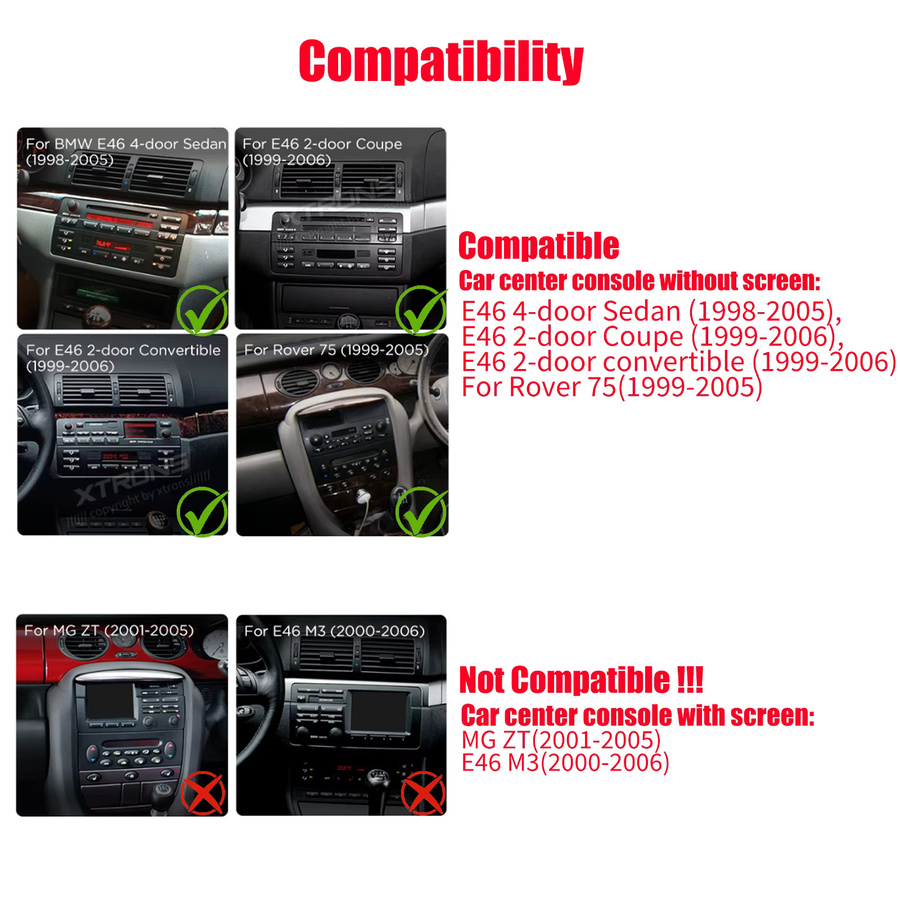 ESSGOO Android 15 Autoradio mit 9 Zoll IPS Touchscreen für BMW 3er E46 M3, Rover 75 und MG ZT, Kabelloses CarPlay und Android Auto, GPS, Bluetooth, Multimedia-Videoplayer in Schwarz - Bild 3