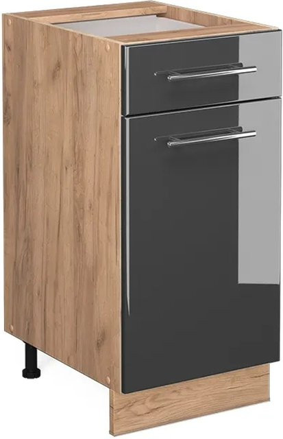 Vicco Küchenunterschrank Fame-Line in Eiche und Anthrazit Hochglanz mit Schublade und Drehtür, Breite: 40 cm - Bild 2