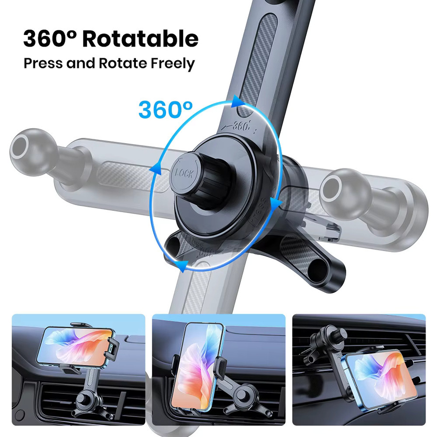 TOPK Universal-Autotelefonhalter für Lüftungsschlitze in Schwarz mit stabiler Clip-Halterung und Freisprecheinrichtung für iPhone, Samsung und Xiaomi - Bild 4
