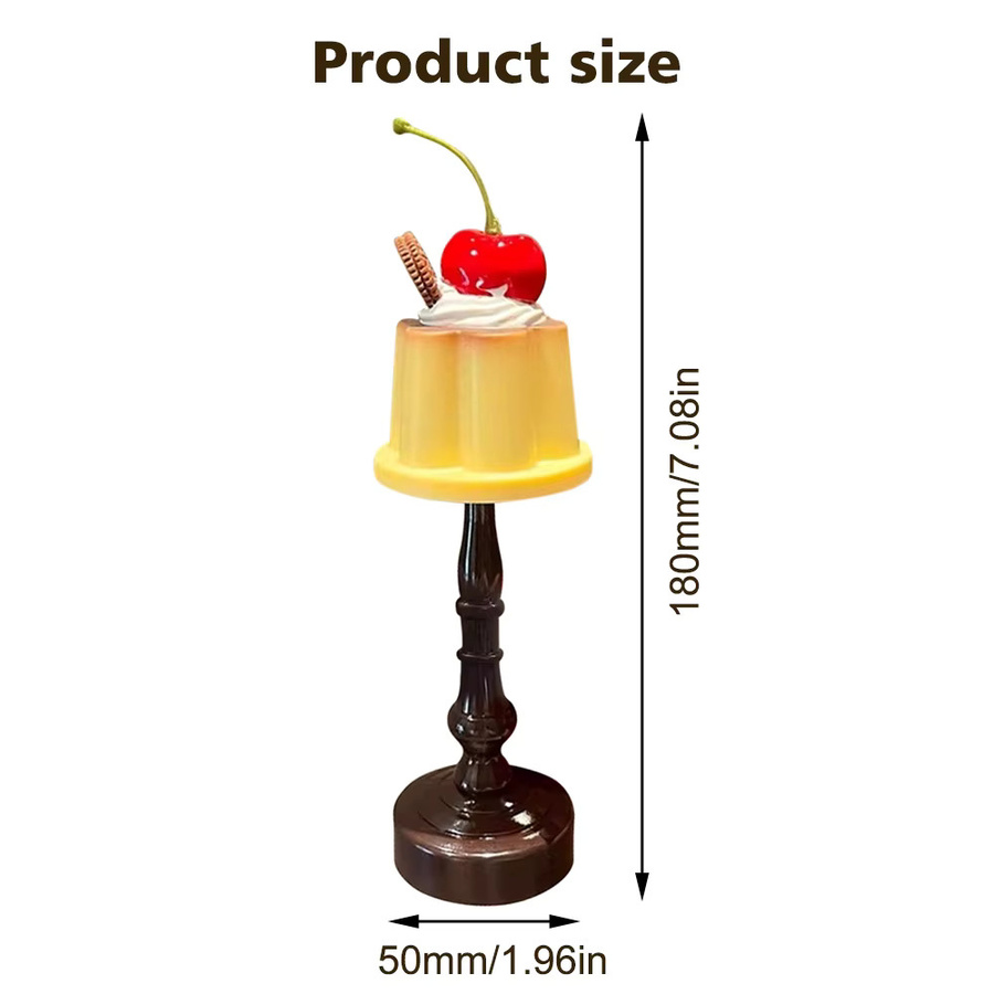 Ligghig Kawaii Pudding LED Nachtlicht in Gelb und Braun, batteriebetriebene Schreibtischlampe für Kinderzimmer und Schlafzimmer - Bild 4
