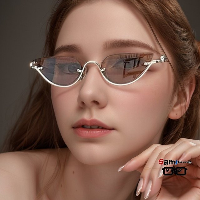 Samjune Sonnenbrille Halbrand, Metall, Damen, Farbverlauf - Bild 1