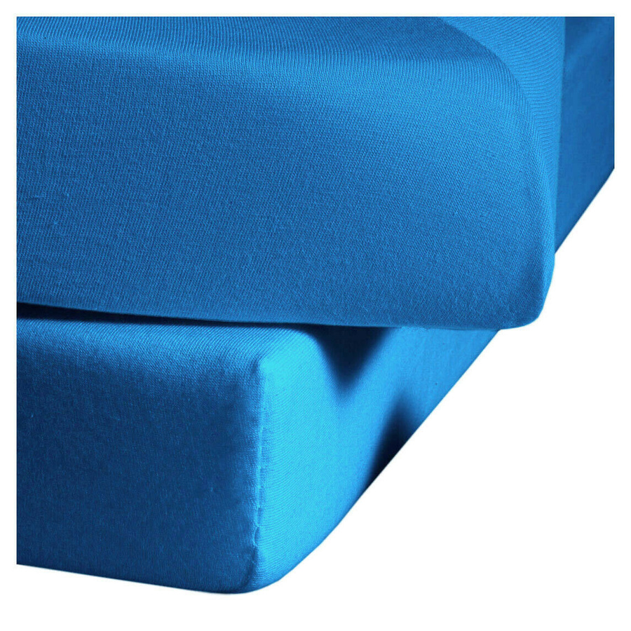 Fleuresse Fein-Jersey Spannbetttuch aus Jersey in Royalblau, B/T: 180 x 200 cm - Bild 1