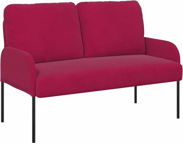 vidaXL Modernes Sofa mit Kissen in Weinrot mit Armlehnen und Sperrholzrahmen, Breite: 110 cm, Höhe: 80 cm, Tiefe: 56 cm - Bild 1