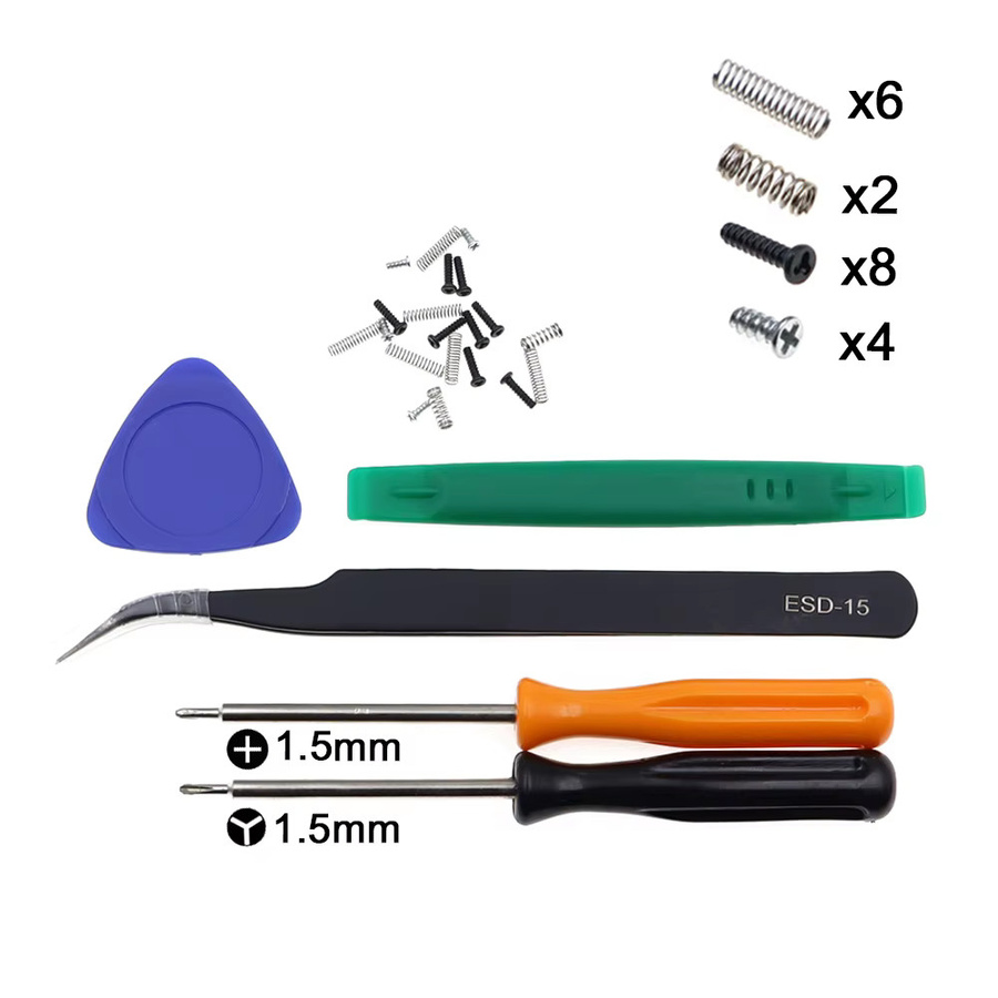 TingDong Reparaturwerkzeug-Set für Nintendo Switch, 73-teiliges Set mit Ersatzschrauben, Federn und Öffnungswerkzeugen, Multicolor - Bild 2