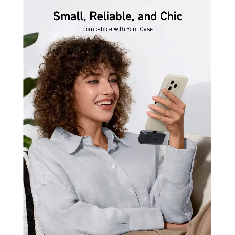 Anker Nano Powerbank mit integriertem USB-C Anschluss für iPhone 16, 5.000 mAh, 22,5 W, Schwarz - Bild 2